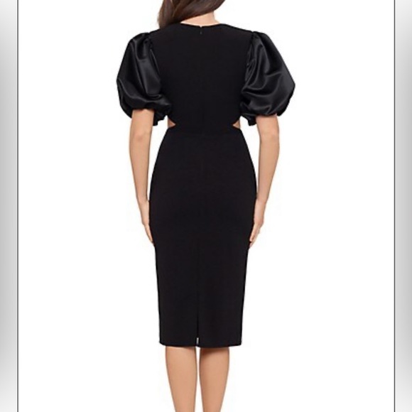 Betsy & Adam Puff-Sleeve Cut-Out Detail Dress - Picture 3 of 7